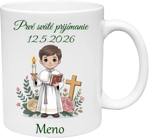 Hrnček Prvé sväté prijímanie chlapec 10 (s krabičkou)
