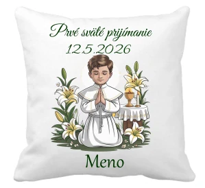 Pamätný vankúšik na prvé sväté prijímanie chlapec 9 (chlapec)