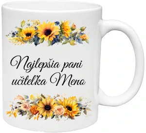 Hrnček Najlepšia pani učiteľka slnečnica (s krabičkou)
