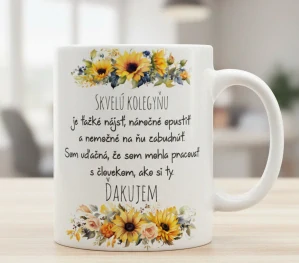 Hrnček Slnečnice Skvelú kolegyňu je ťažké nájsť  (s krabičkou)