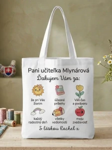 Plátená taška pre pani učiteľku – „Ďakujem Vám za...“