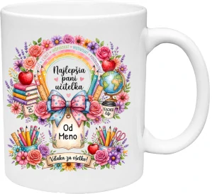Keramický hrnček – Najlepšia pani učiteľka (s krabičkou)