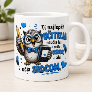 Hrnček pre učiteľa – Sova s milým odkazom (s krabičkou)
