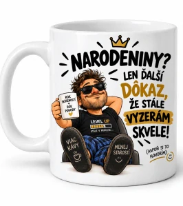🎁 Hrnček pre chlapa – narodeninový motív(s krabičkou)