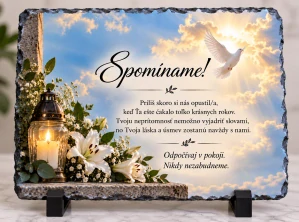 🕊️ Spomienkový kameň s holubicou – Spomíname