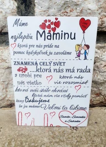 Drevená tabuľa máme najlepšiu maminu