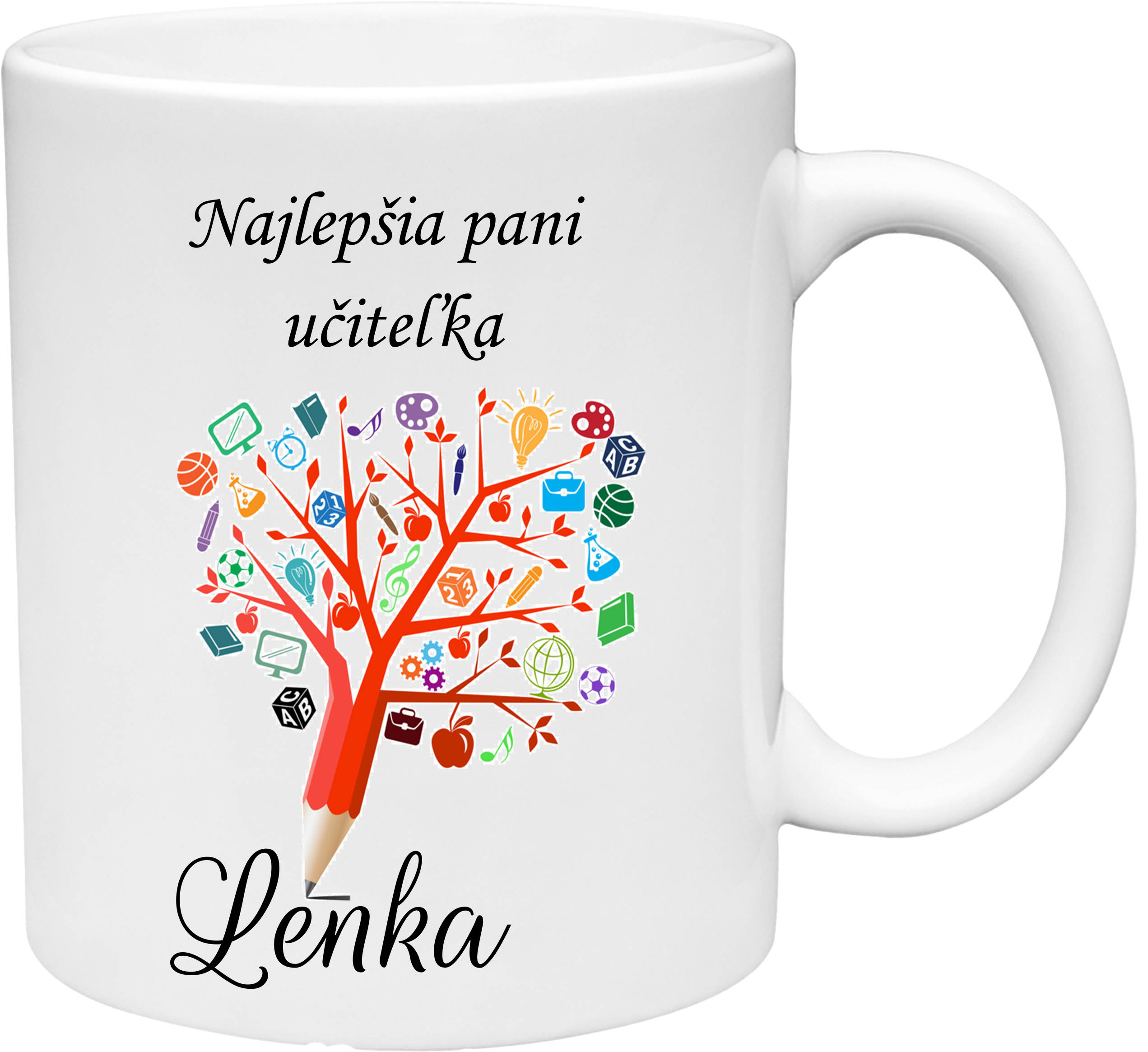 Hrnček Pani učiteľka ceruzka (s krabičkou)