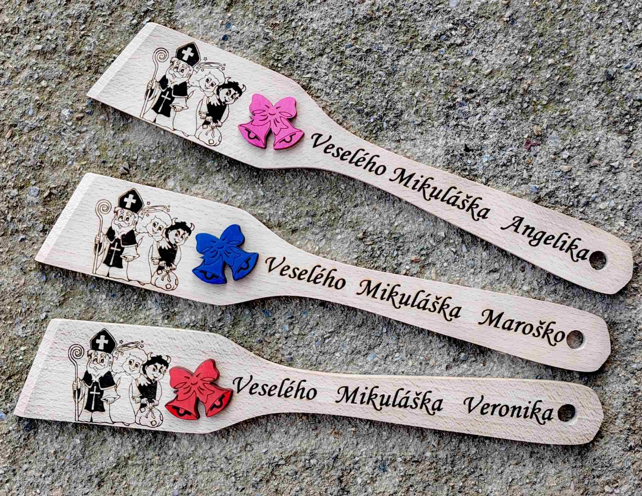 Varecha plochá Mikuláš, anjel a čert