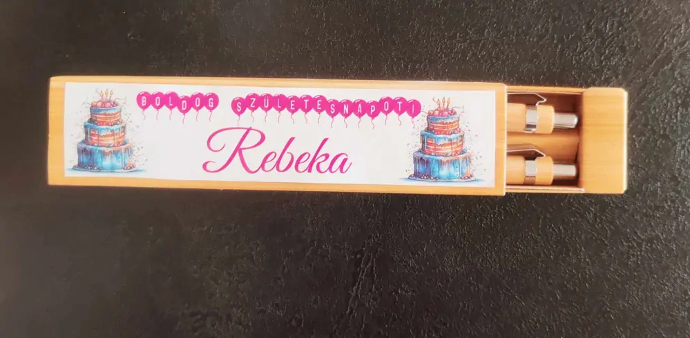 Sada Bambusové pero a pentelka na narodeniny (Ružová farba)