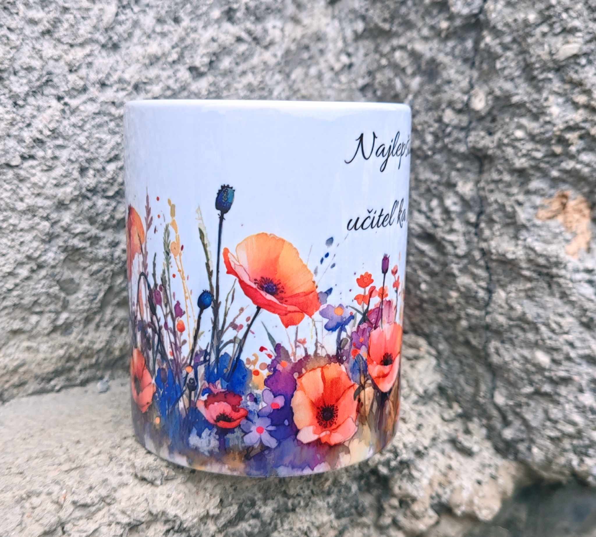 Hrnček Poľné kvety 1 - Najlepšia pani učiteľka (s krabičkou)