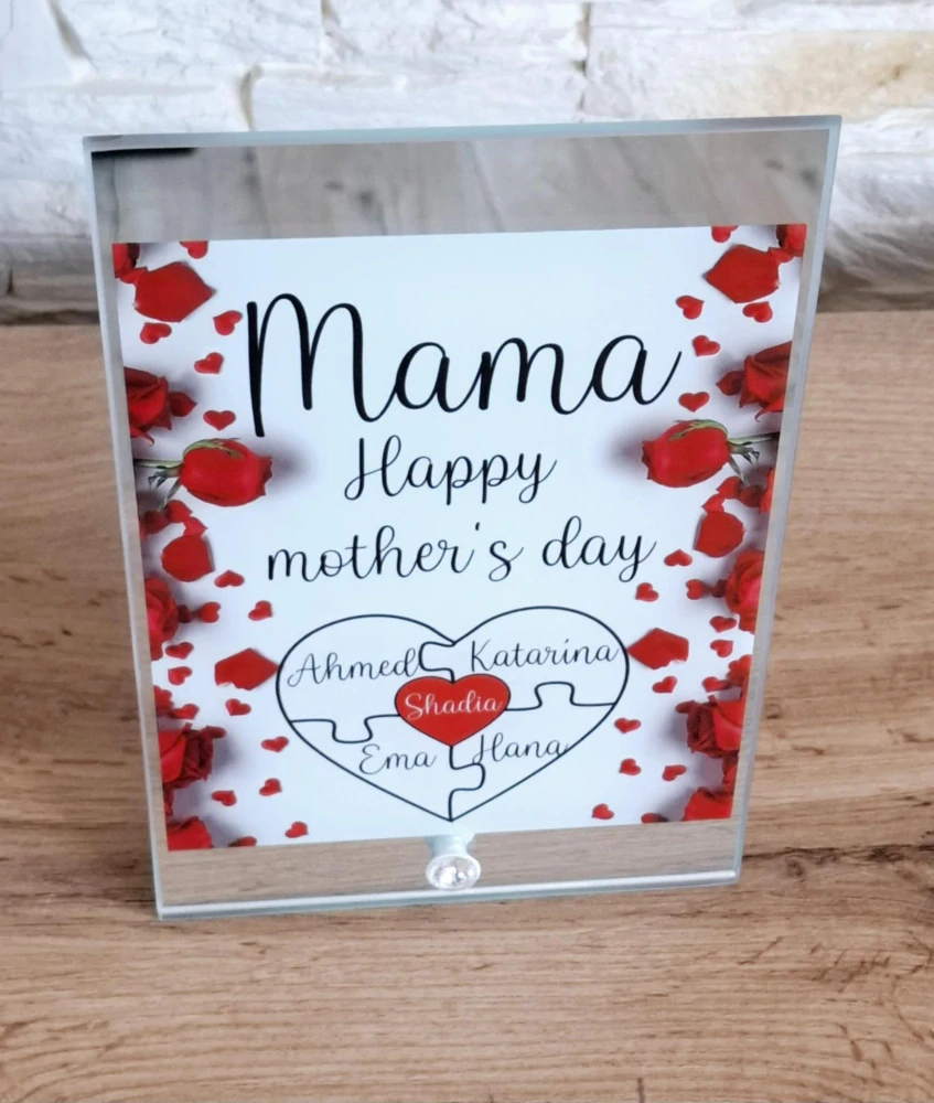Sklenený fotorámik  Mama 