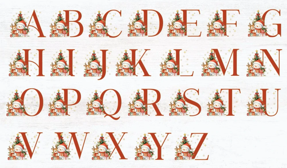 Vianočný hrnček s iniciálkou a menom  (s krabičkou)