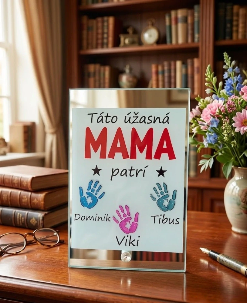 Personalizovaný sklenený fotorámik: Táto úžasná MAMA patrí