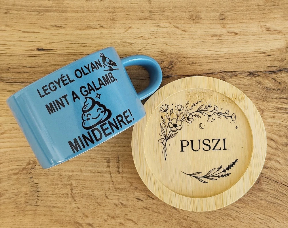 Keramický hrnček "Legyél olyan, mint a galamb,"szarjál" mindenre!"