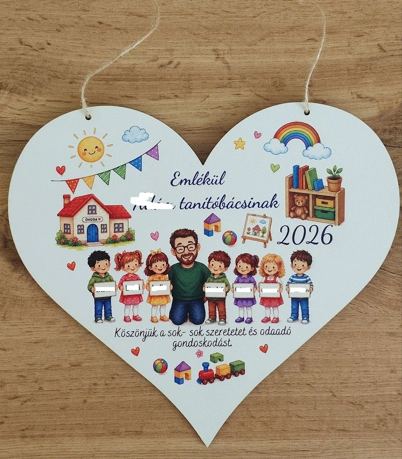 🎁 Personalizovaná drevená tabuľka srdiečko : Darček pre pedagógov