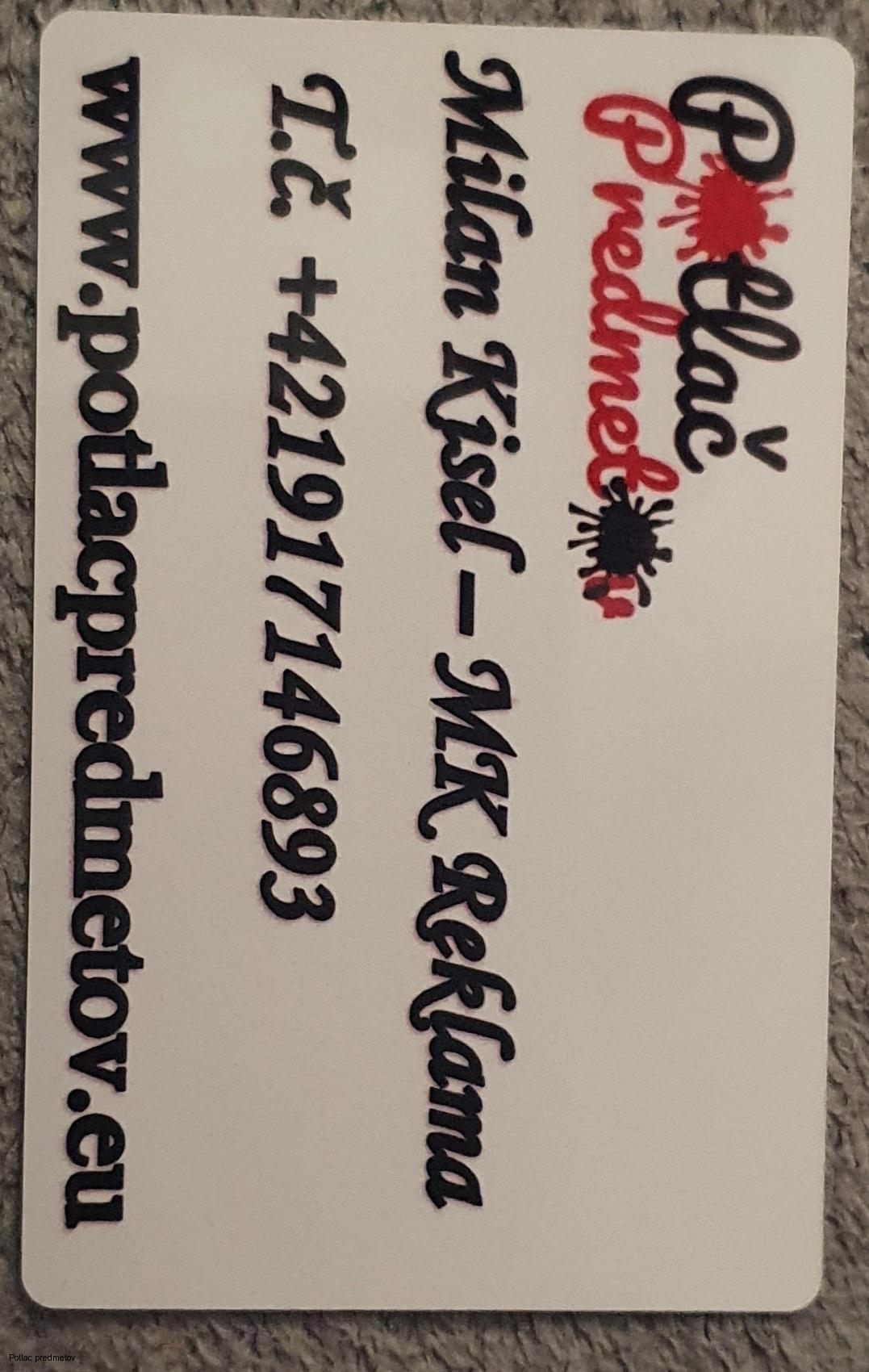 Kovová vizitka biela