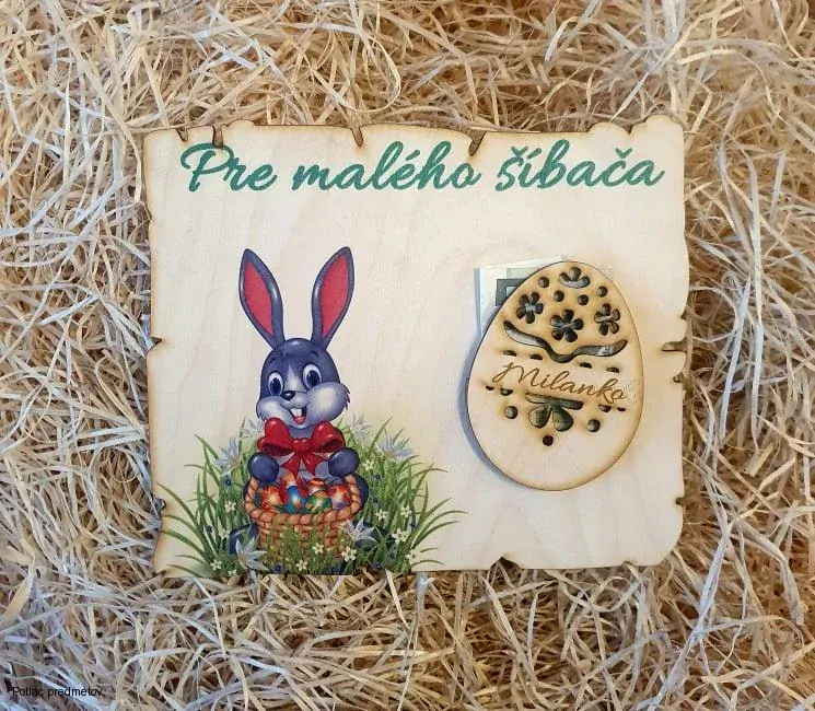 Drevená tabuľa pre malých šibačov na darovanie peňazí