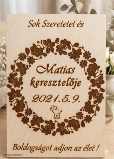 Drevená tabuľa Krstiny (HU)