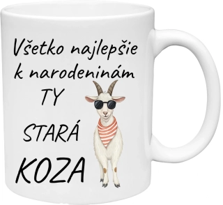 Hrnček Všetko najlepšie k narodeninám ty stará koza (s krabičkou)
