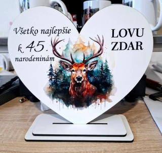 Srdce s venovaním na narodeniny  pre poľovníka