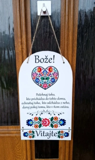 Drevená tabuľa - Bože! požehnaj...