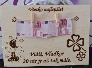 Drevená tabuľa Vidíš 20 nie je až tak veľa