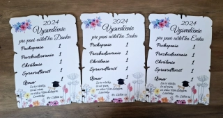 Drevená tabuľa Vysvedčenie pre učiteľku