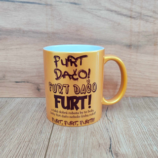 Hrnček Furt dačo Zlatá metalická farba (s krabičkou)
